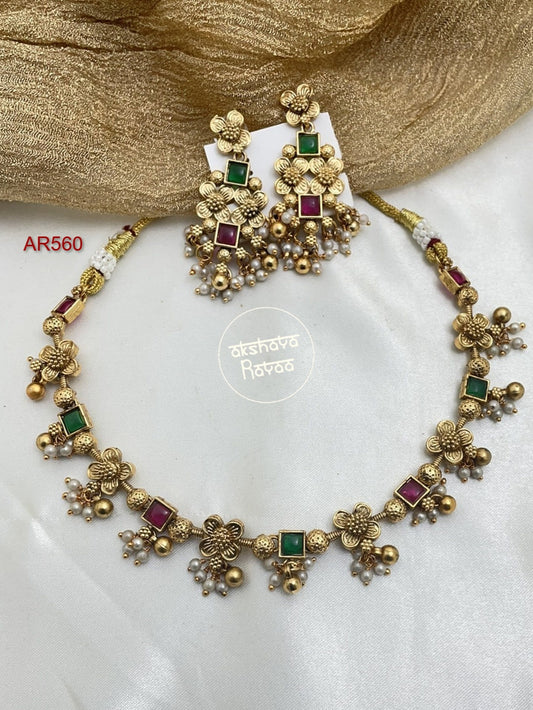 Flower Drops Necklace