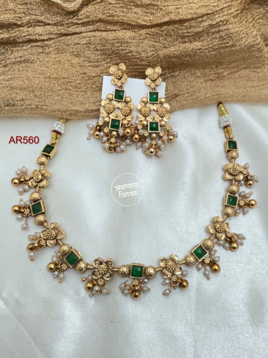 Flower Drops Necklace