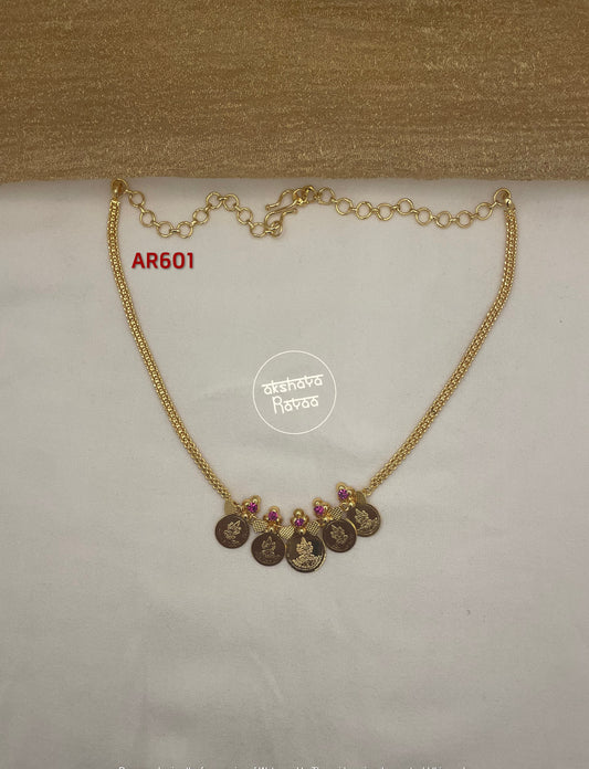 Micro Gold Plated Lakshmi coin Necklace
